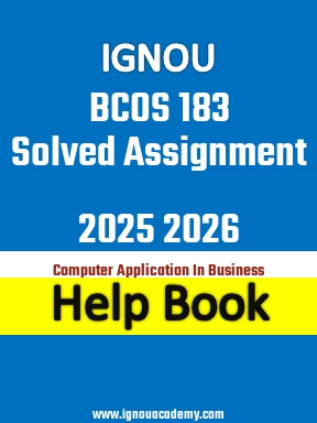 IGNOU BCOS 183 Solved Assignment 2025 2026